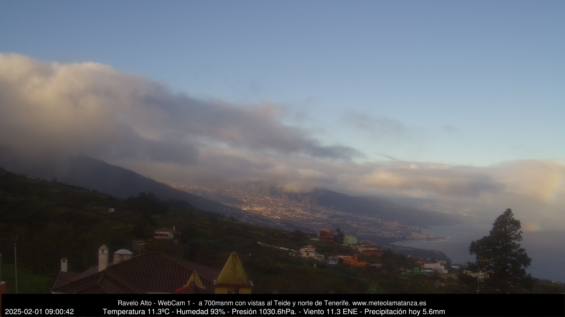 time-lapse frame, MeteoRavelo- Visión N de Tenerife webcam