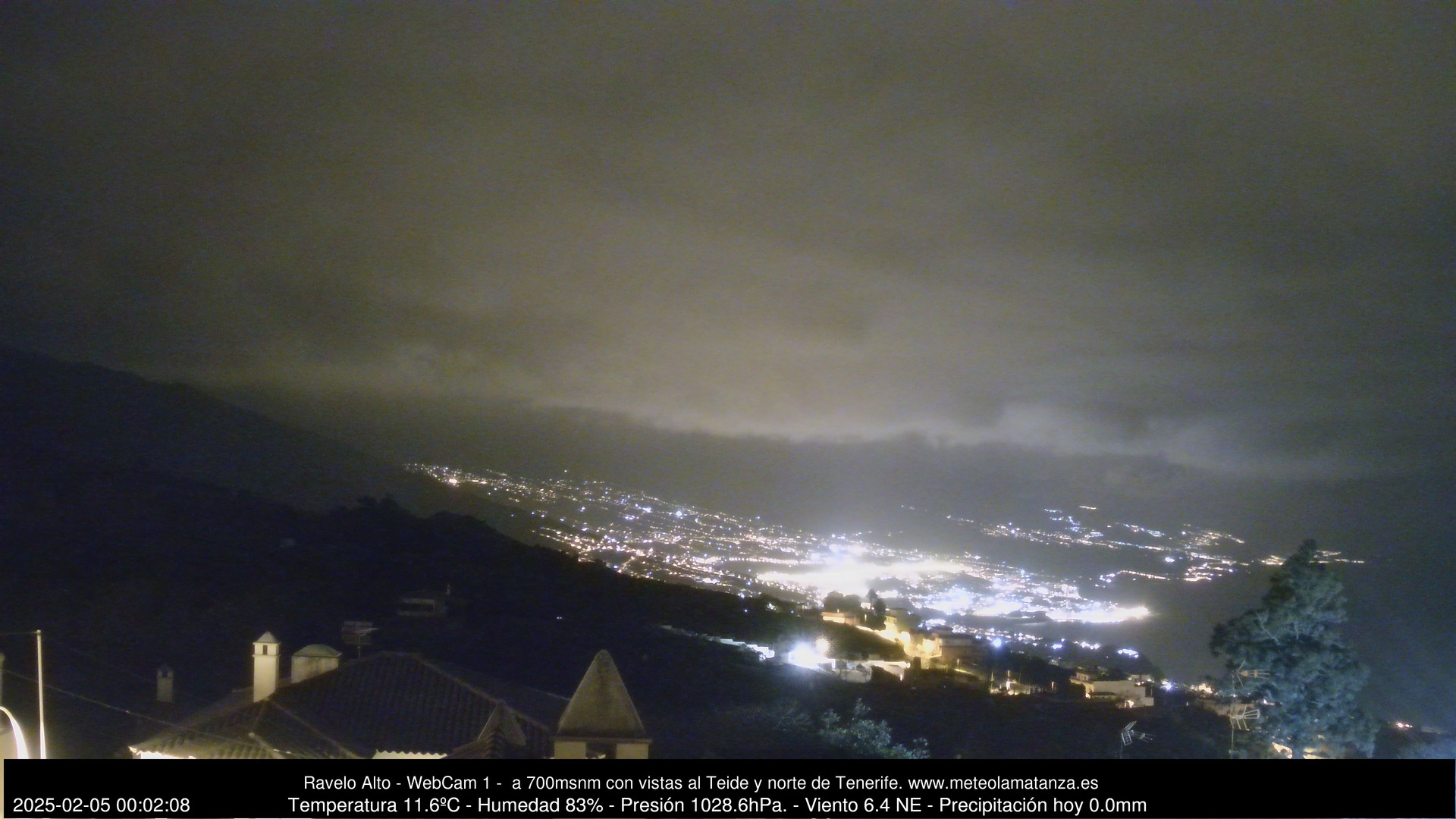 time-lapse frame, MeteoRavelo- Visión N de Tenerife webcam