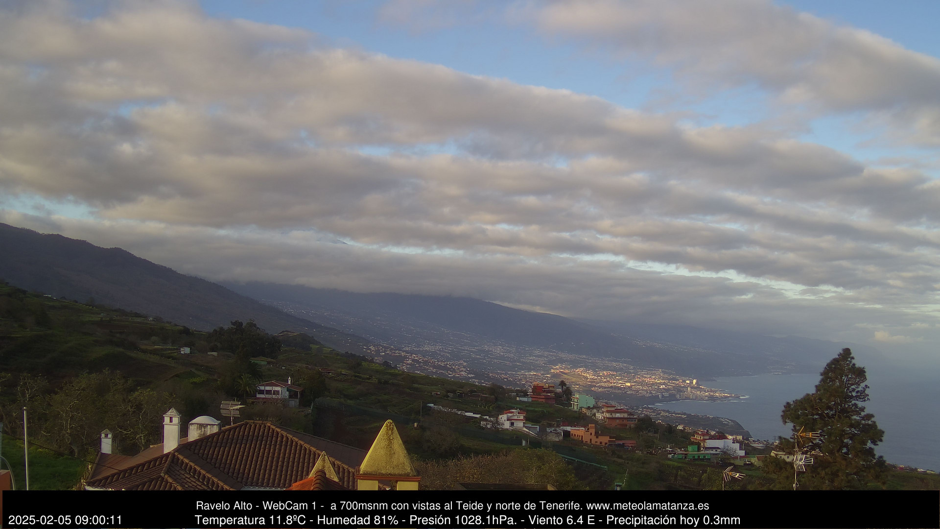 time-lapse frame, MeteoRavelo- Visión N de Tenerife webcam