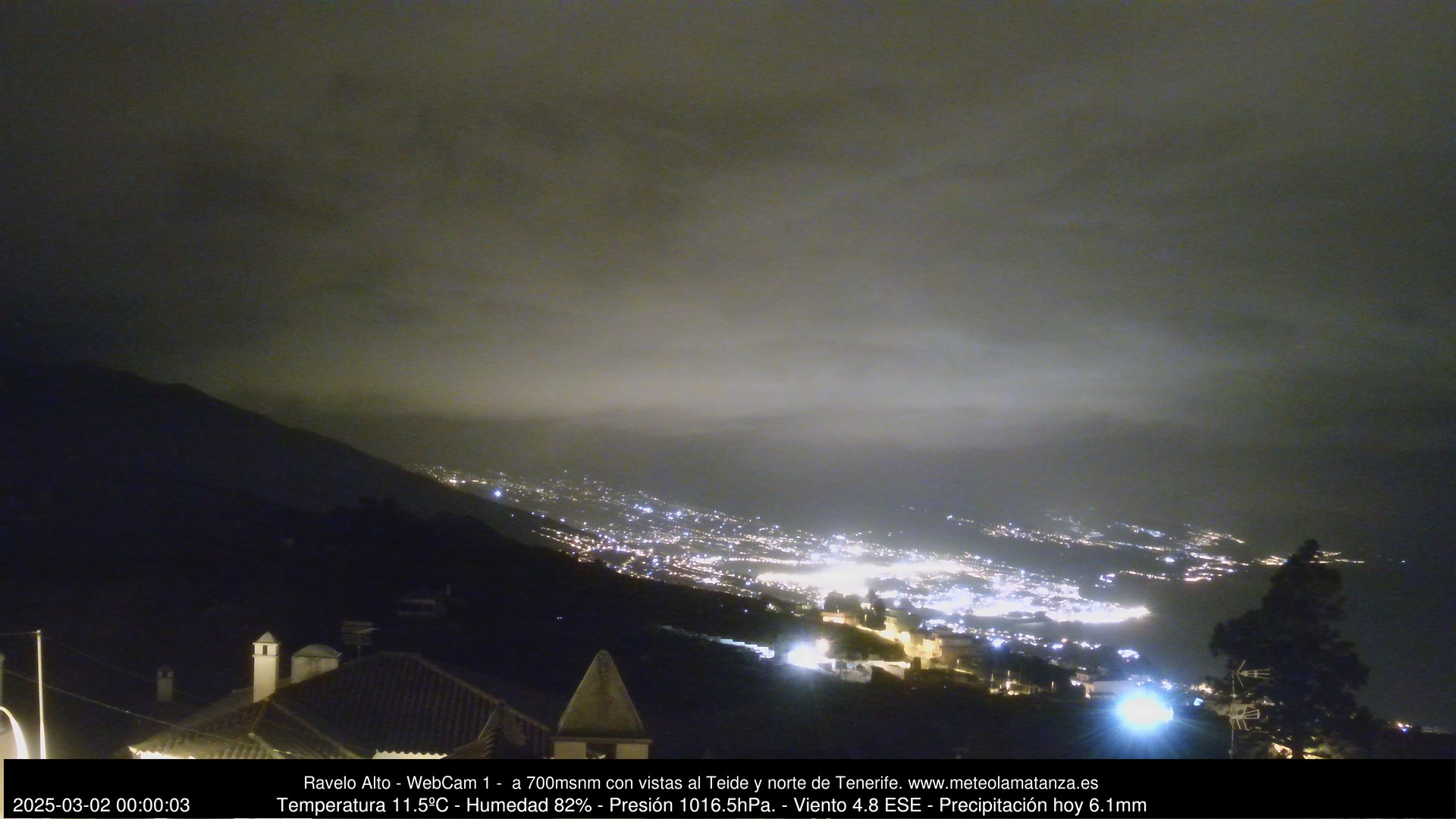 time-lapse frame, MeteoRavelo- Visión N de Tenerife webcam