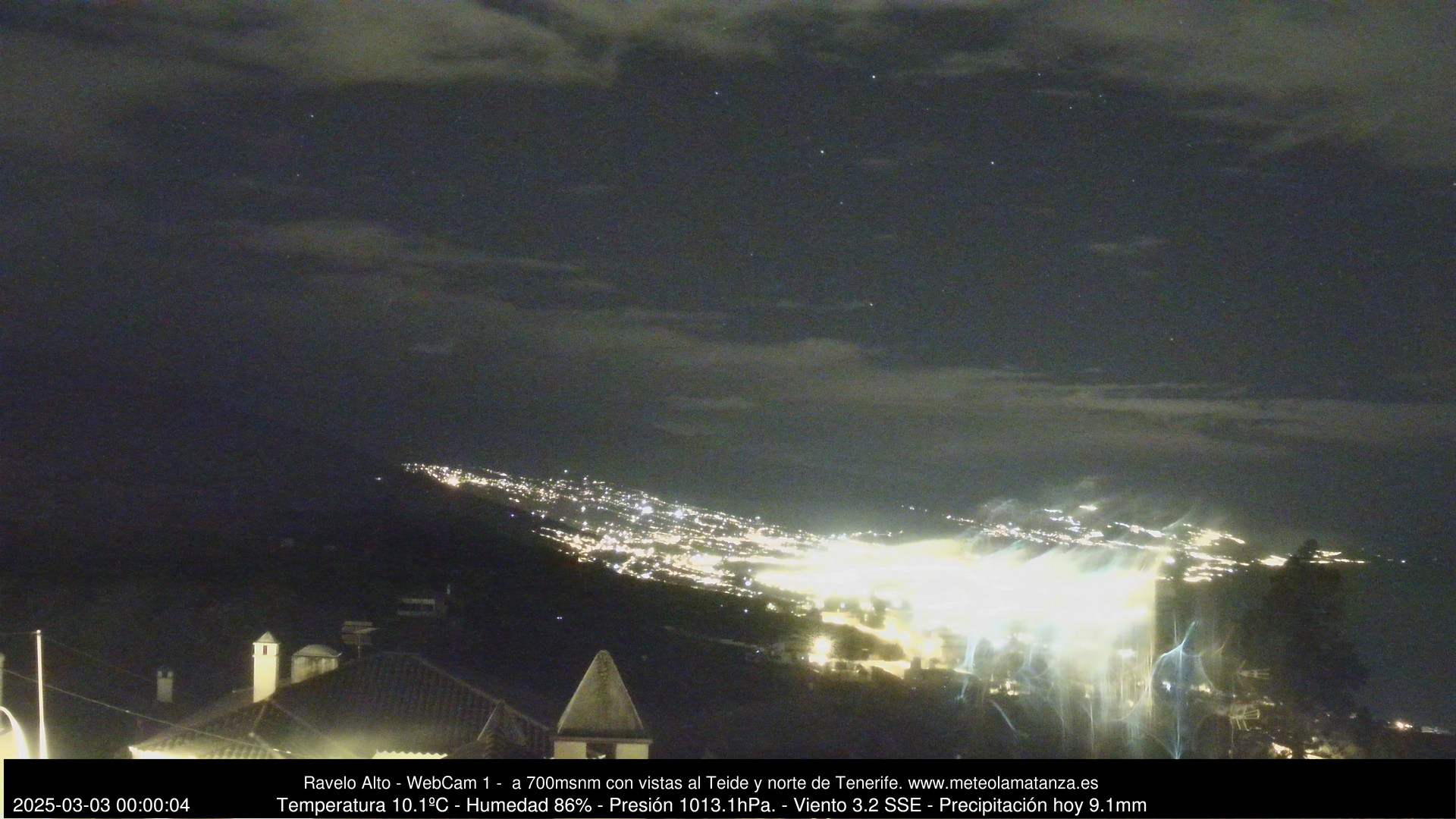 time-lapse frame, MeteoRavelo- Visión N de Tenerife webcam