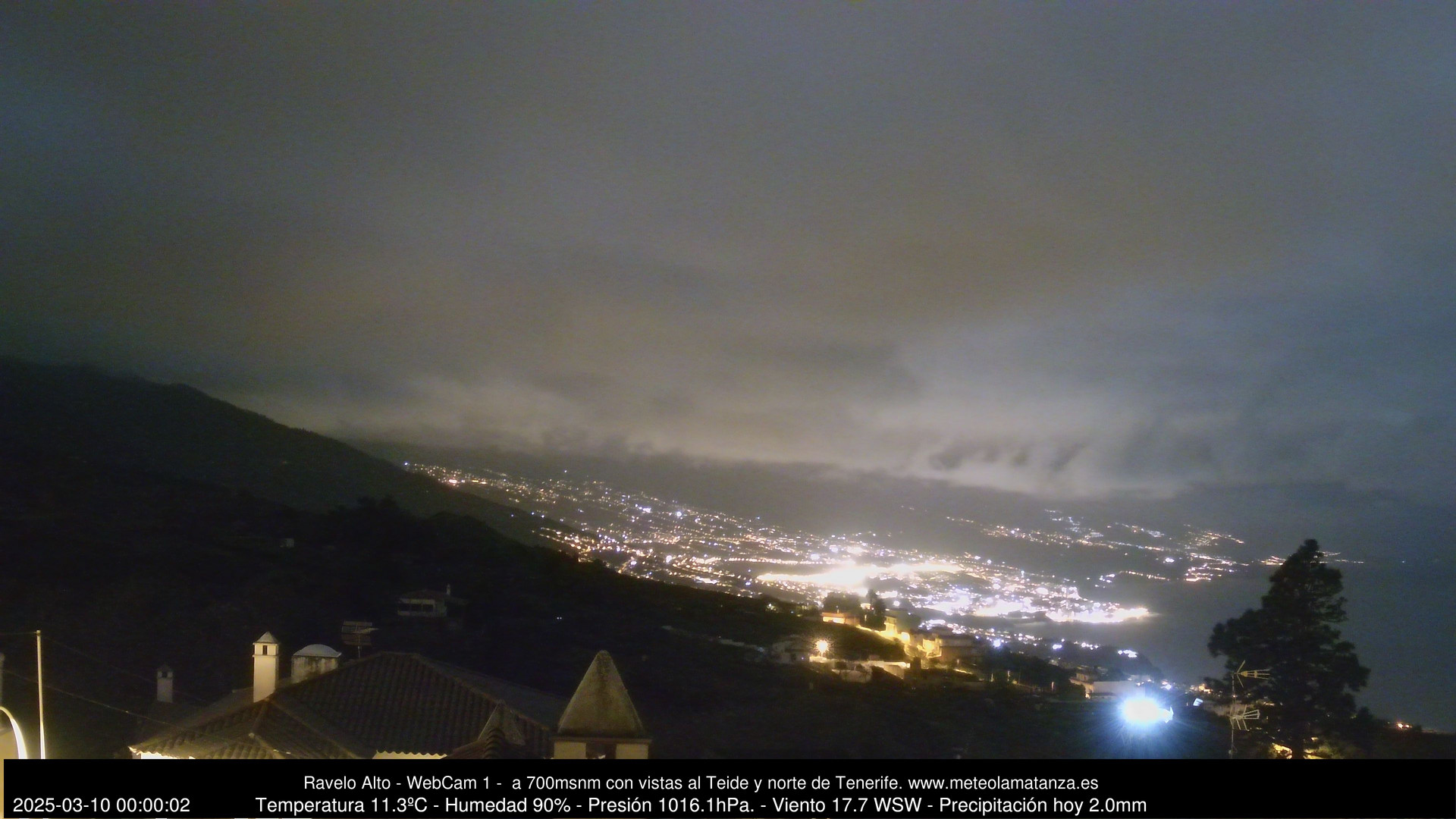 time-lapse frame, MeteoRavelo- Visión N de Tenerife webcam