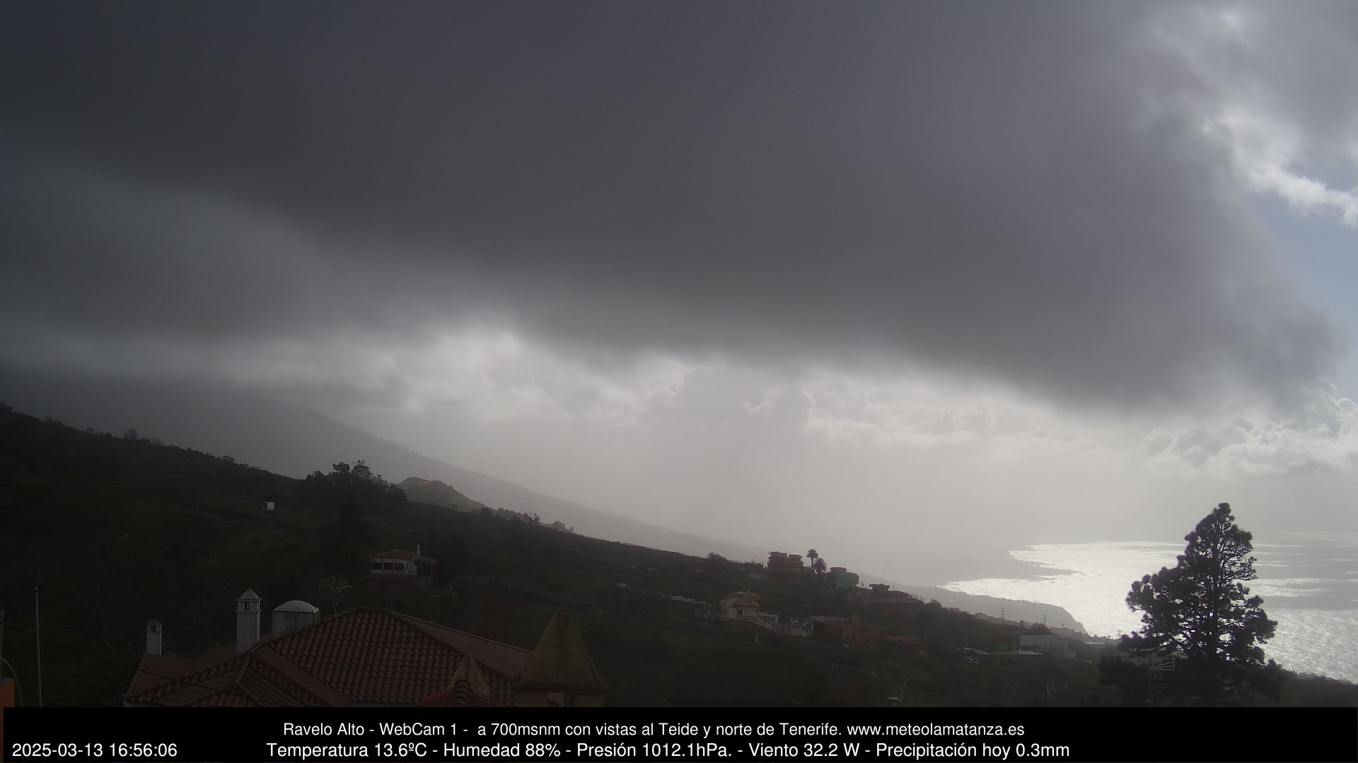 time-lapse frame, MeteoRavelo- Visión N de Tenerife webcam