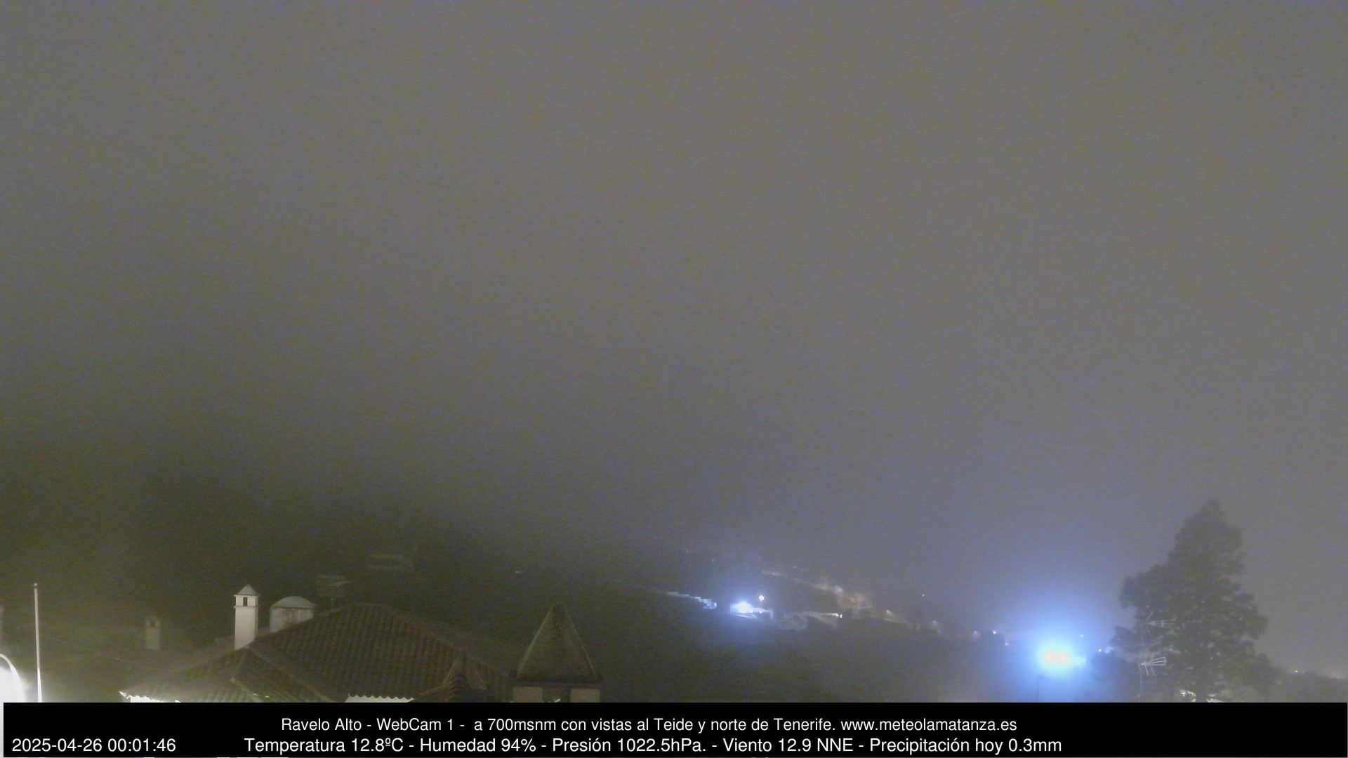 time-lapse frame, MeteoRavelo- Visión N de Tenerife webcam