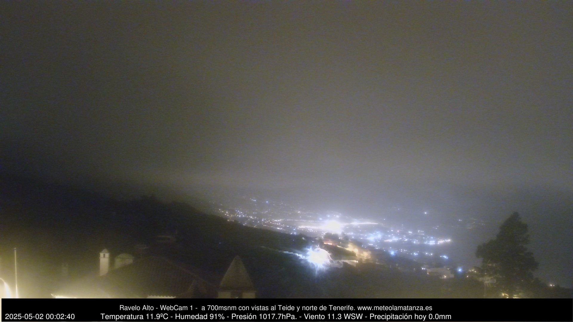 time-lapse frame, MeteoRavelo- Visión N de Tenerife webcam