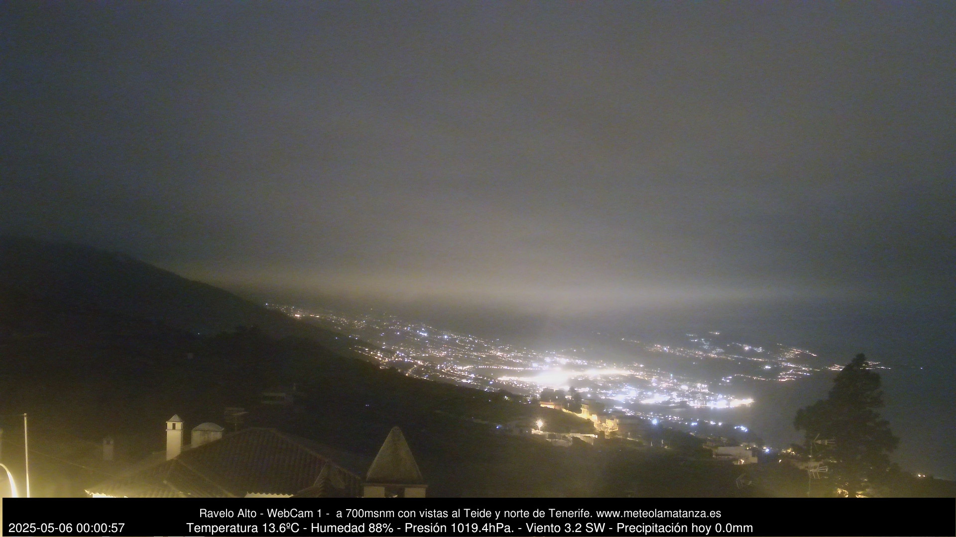 time-lapse frame, MeteoRavelo- Visión N de Tenerife webcam