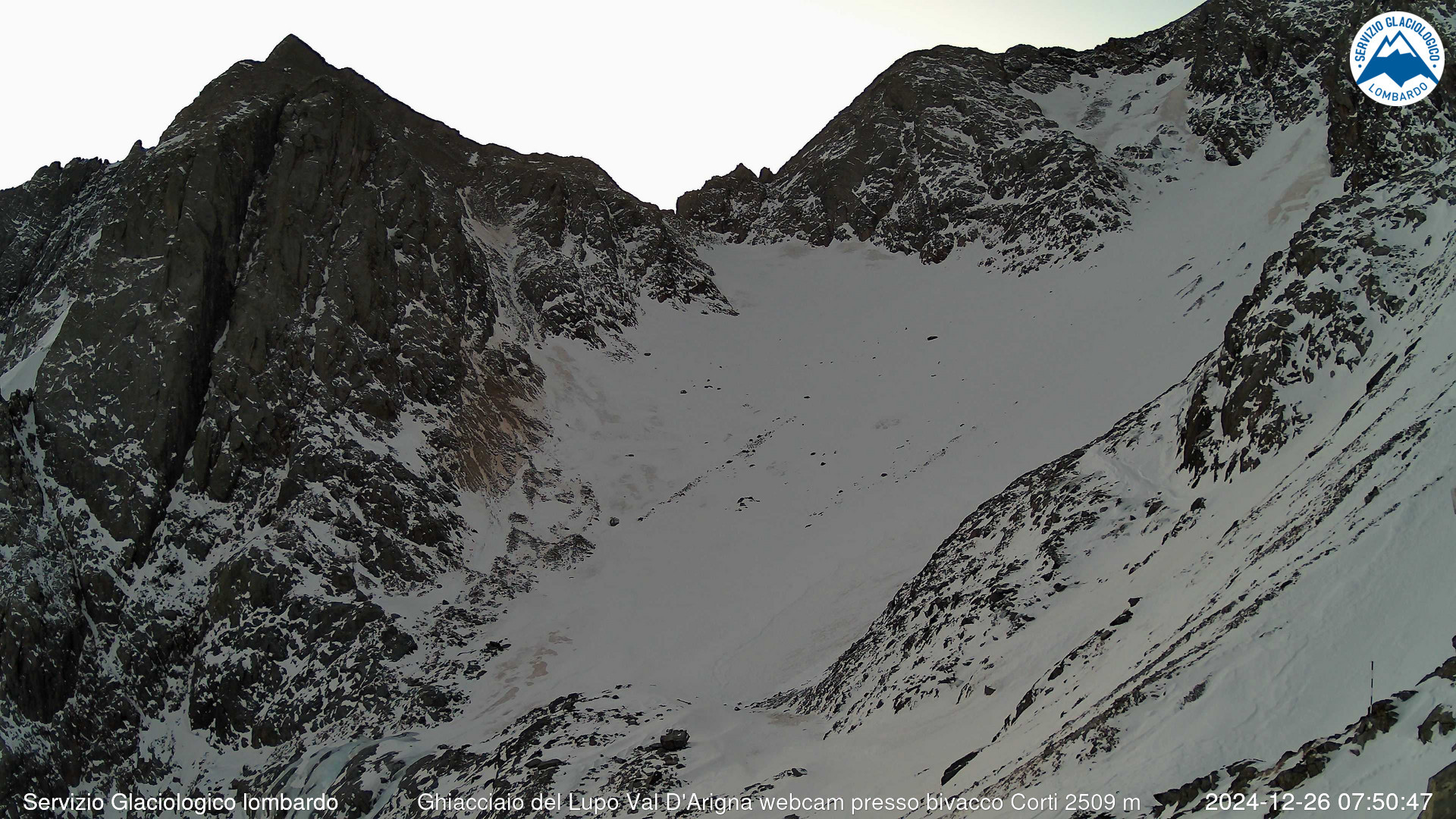 time-lapse frame, Ghiacciaio del Lupo val D'Arigna webcam