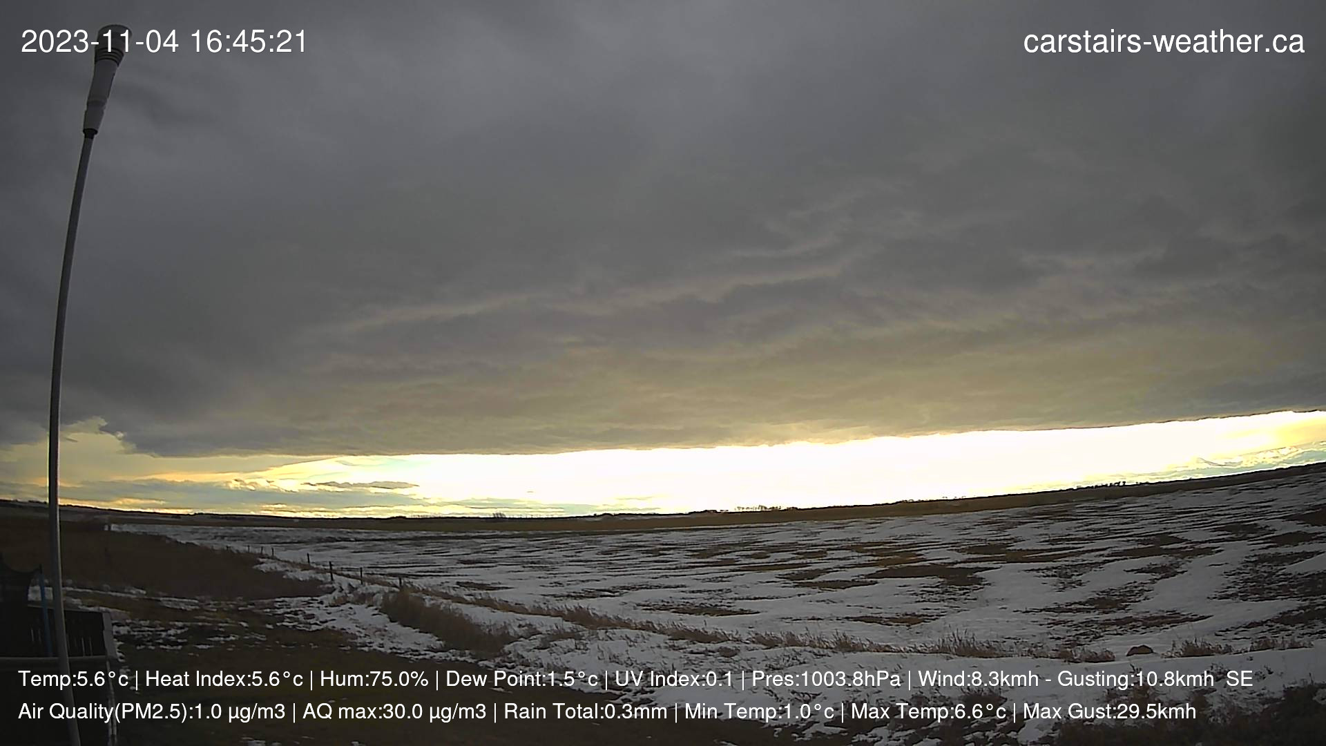 time-lapse frame, Nov 4 Chinook Sunset webcam
