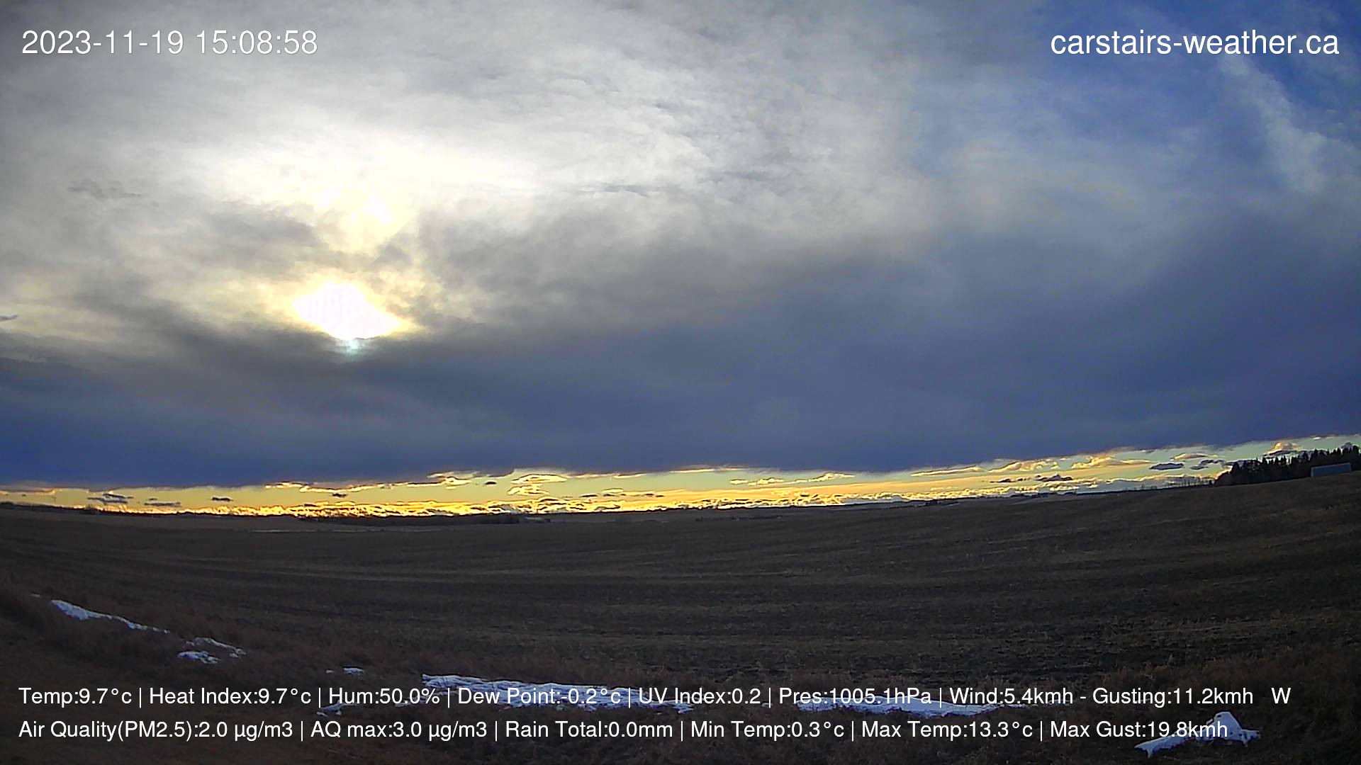 time-lapse frame, Nov 19 - Chinook Sunset webcam
