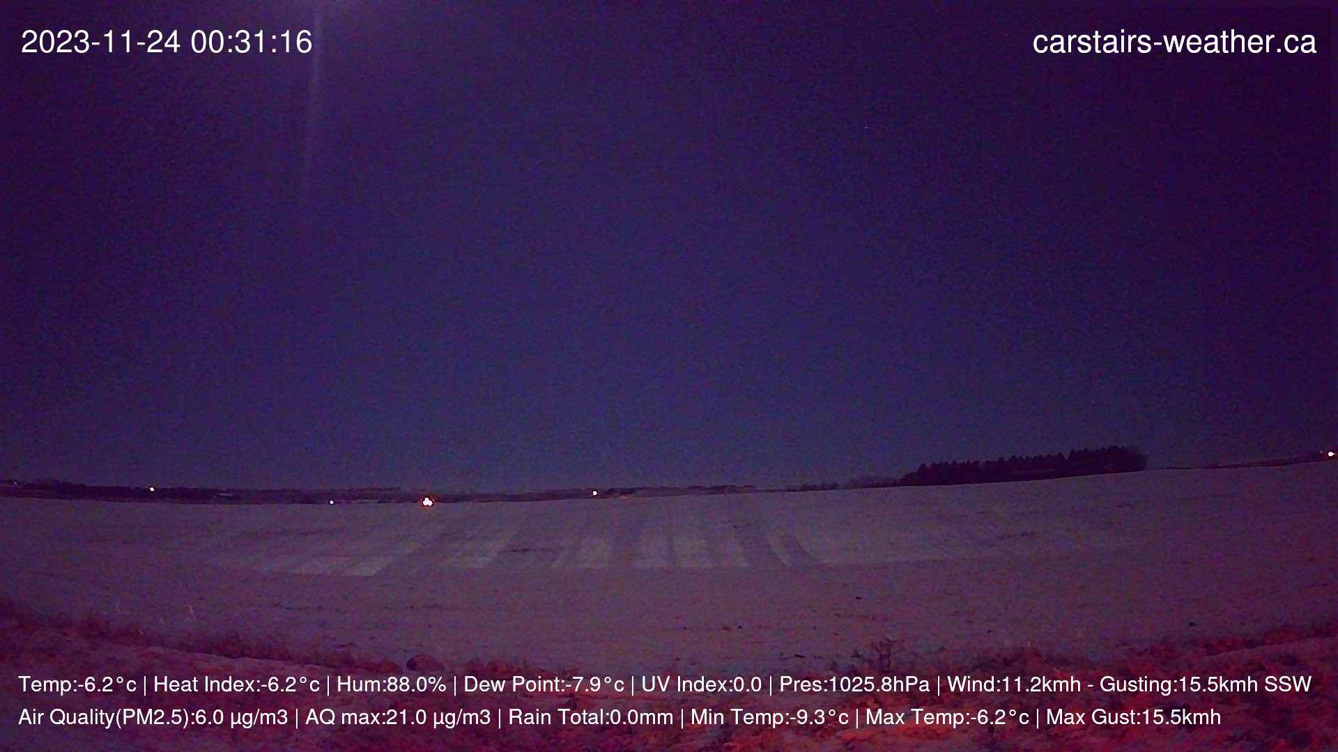 time-lapse frame, Nov 24  - Moonset webcam
