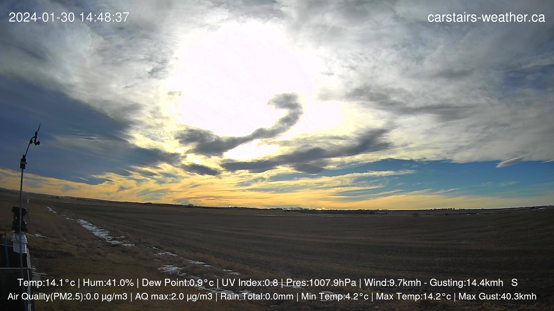 time-lapse frame, January 30 - sunset  webcam