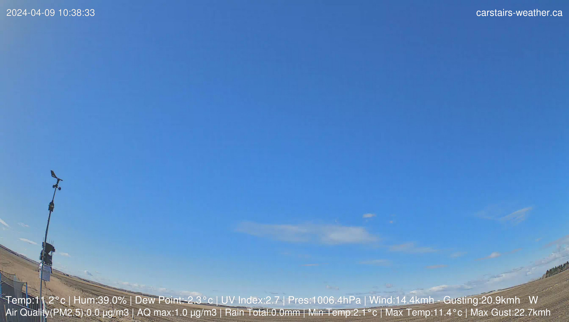 time-lapse frame, First Storm of the 2024 season. April 9 webcam