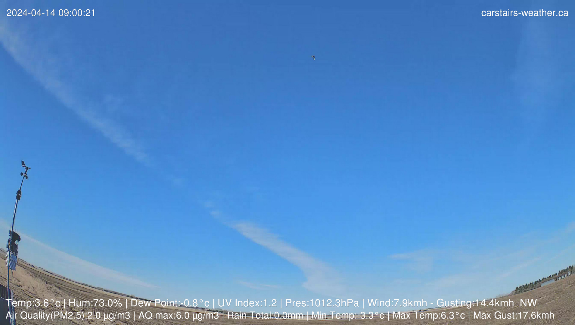 time-lapse frame, Carstairs Sky Cam webcam