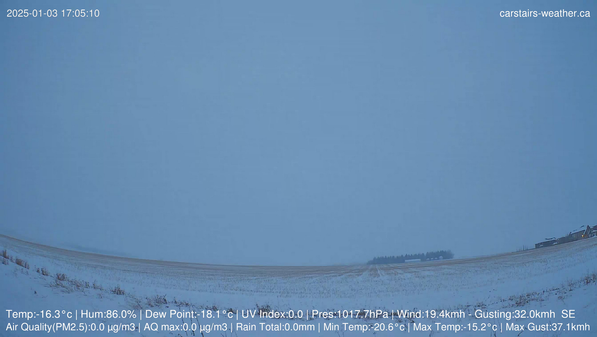 time-lapse frame, Light Pillars webcam