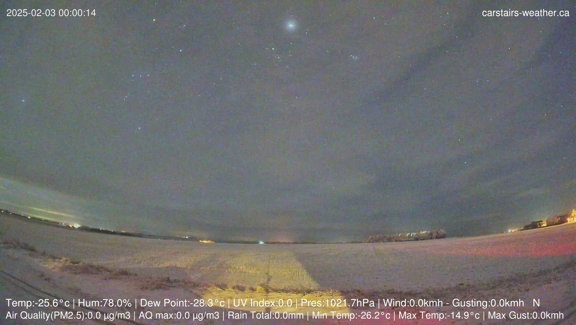 time-lapse frame, Carstairs Sky Cam webcam