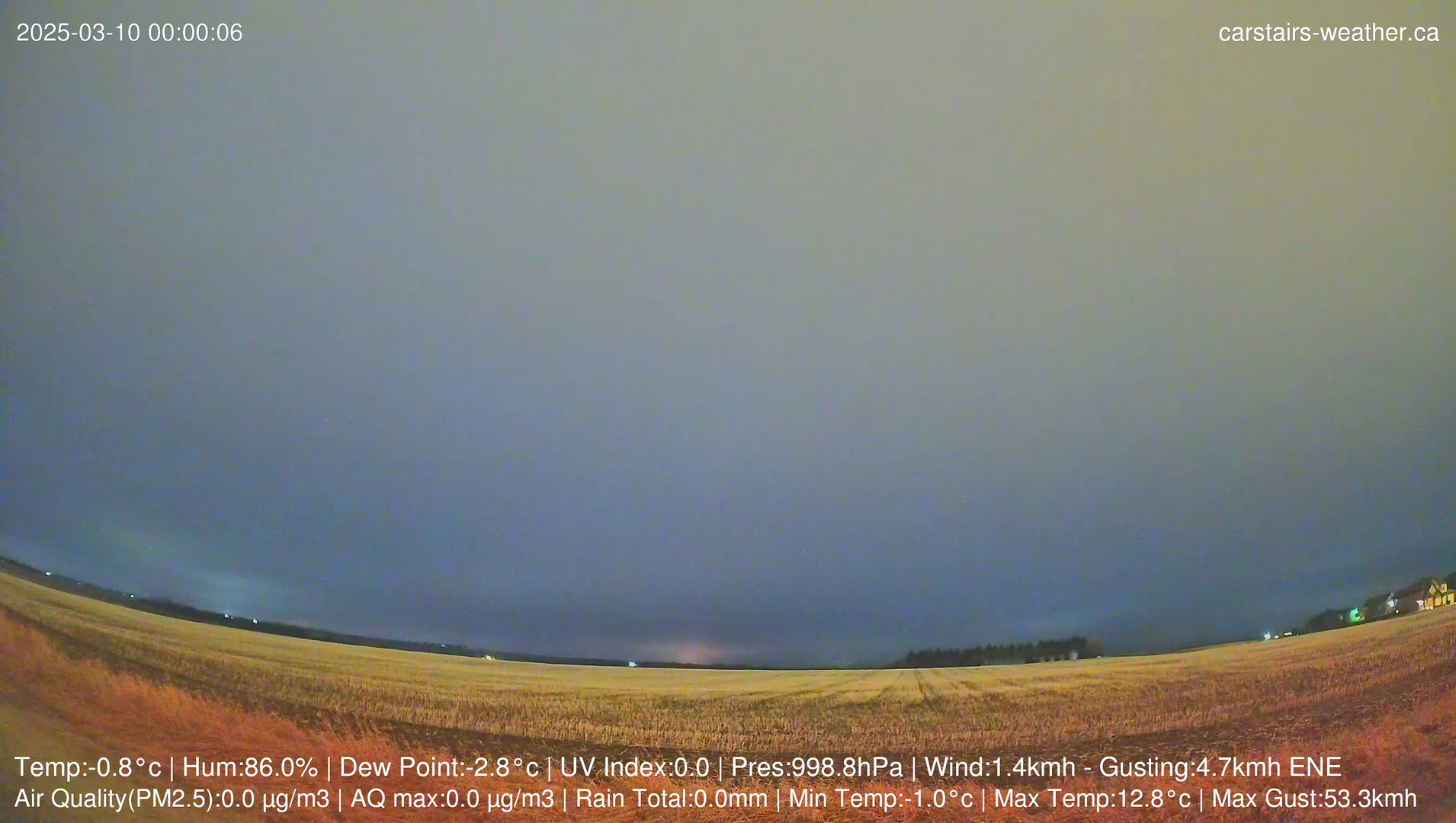 time-lapse frame, Carstairs Sky Cam webcam