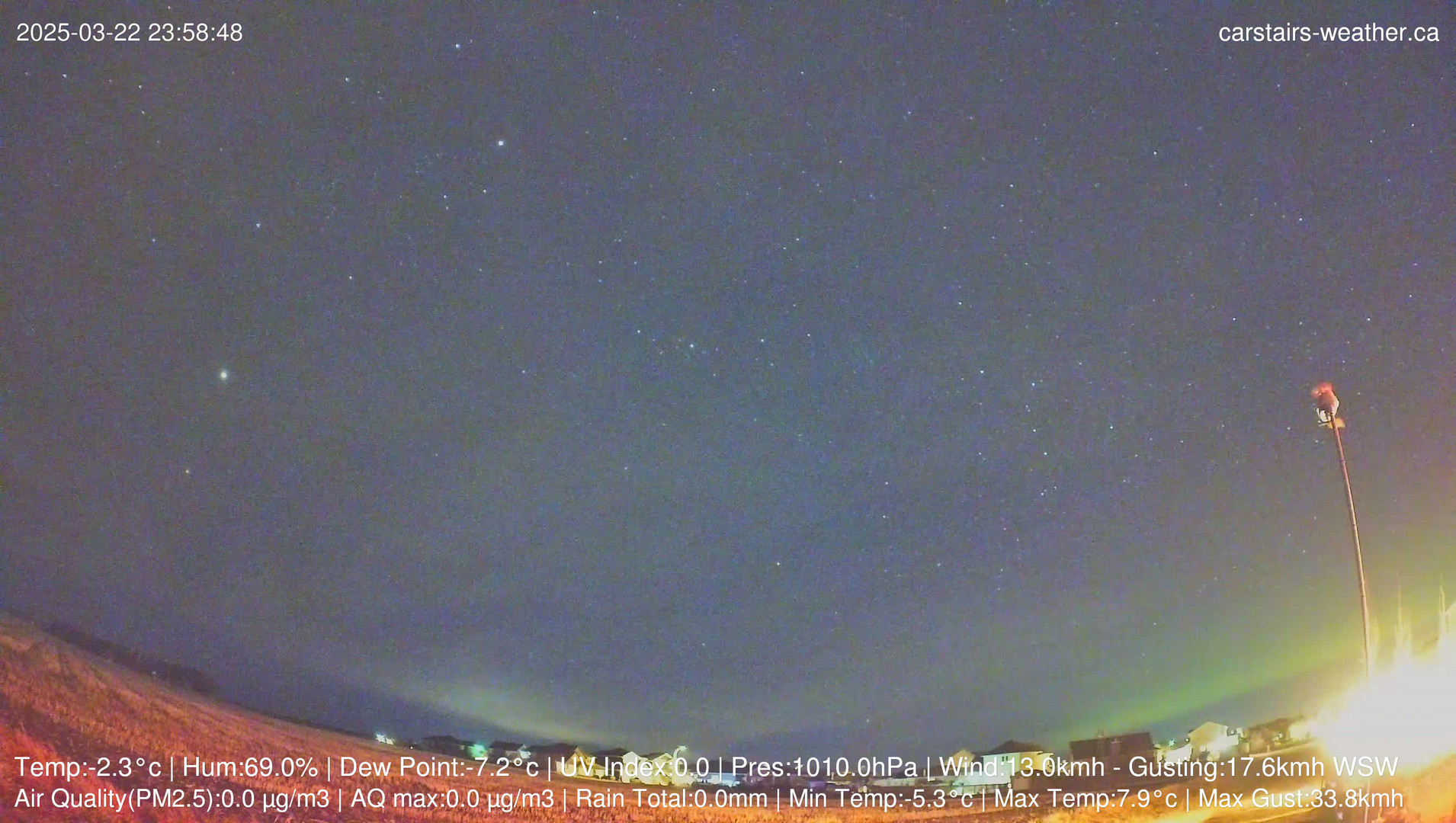 time-lapse frame, March 23 webcam
