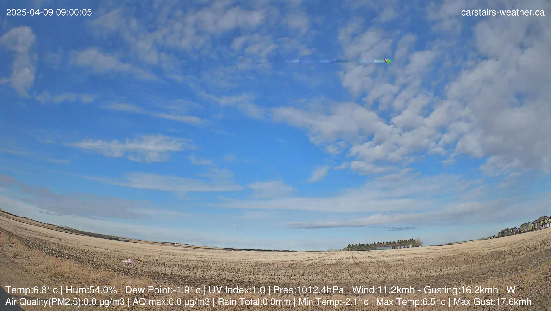 time-lapse frame, Carstairs Sky Cam webcam