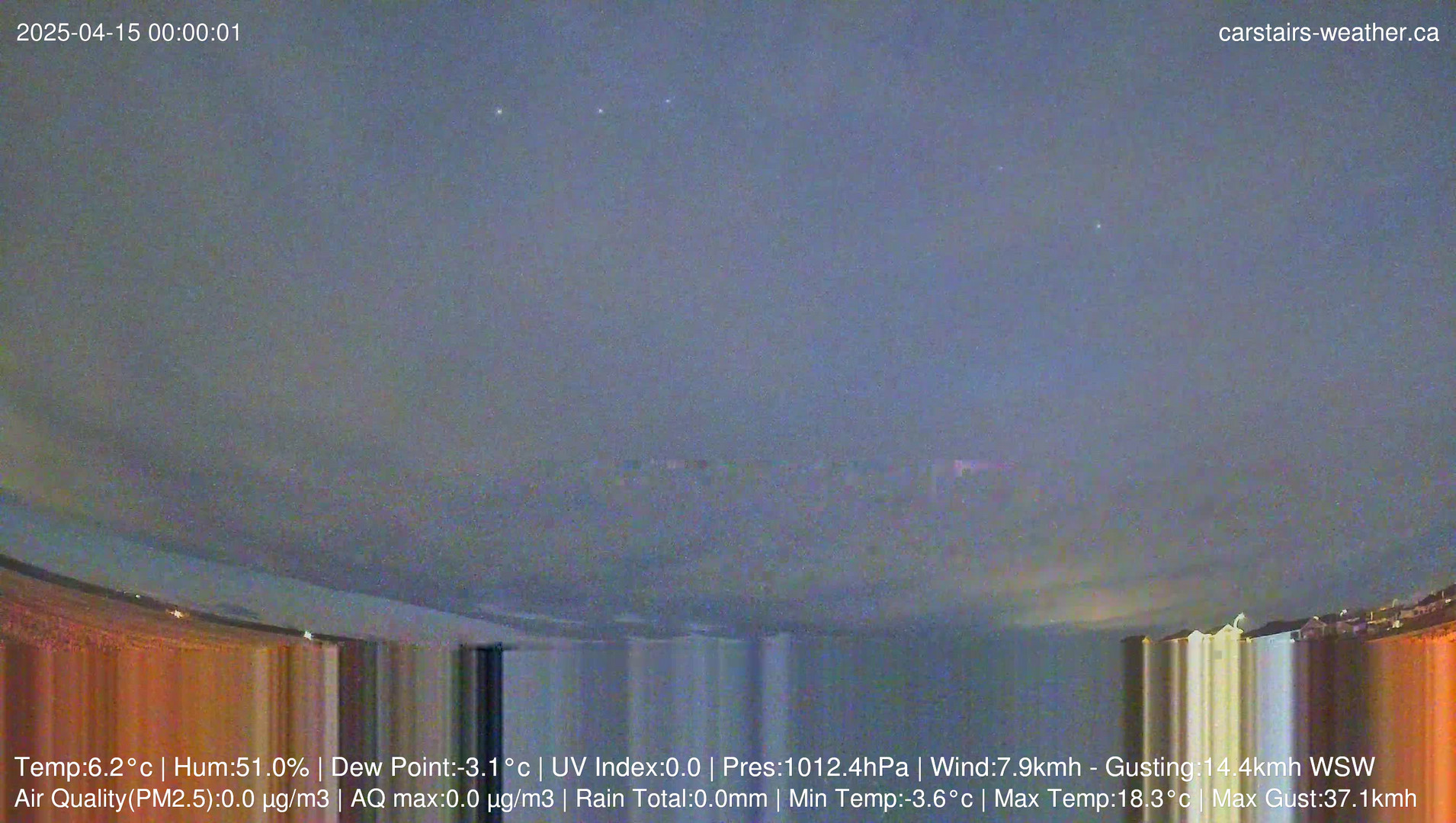 time-lapse frame, Carstairs Sky Cam webcam