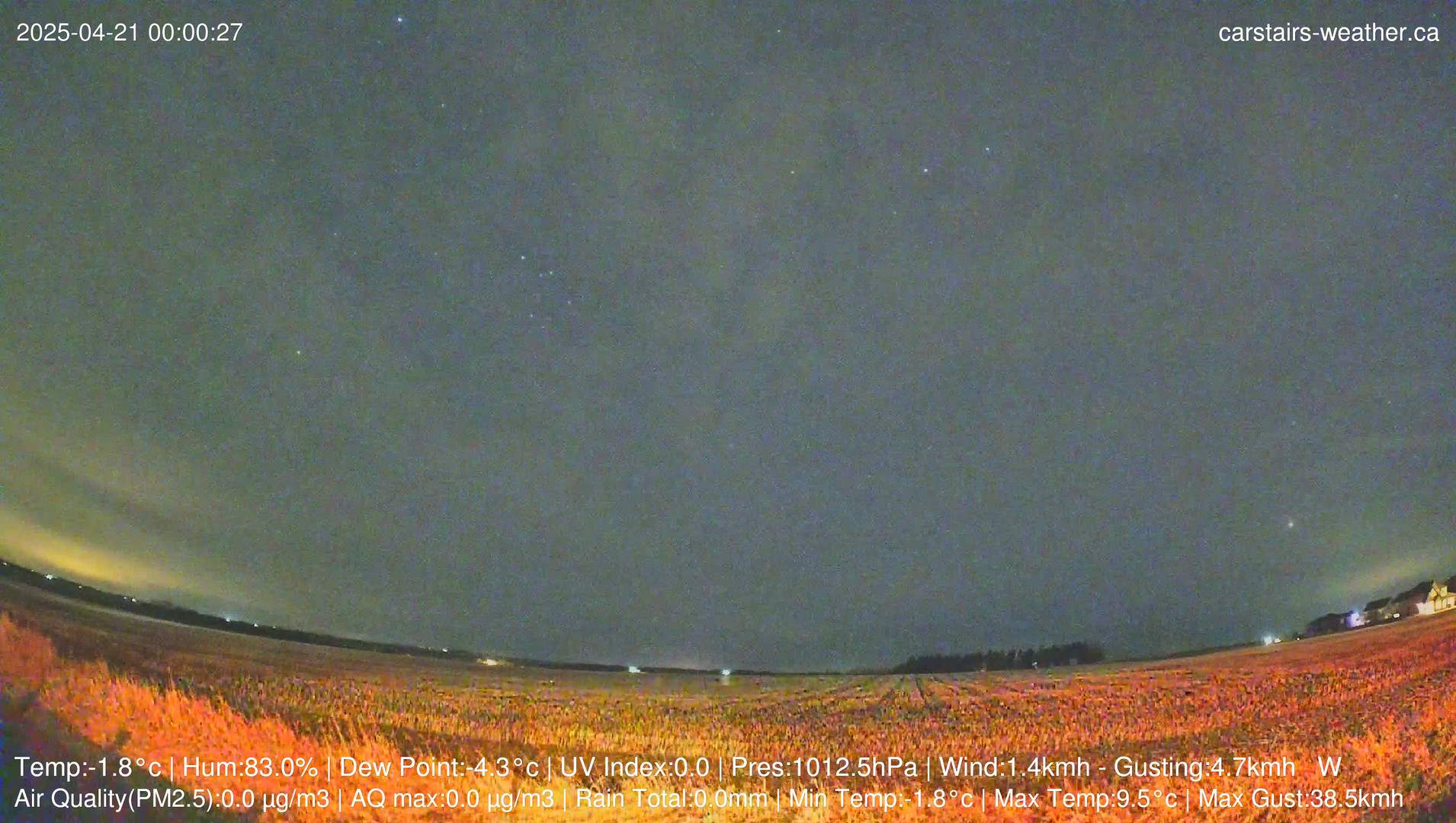 time-lapse frame, Carstairs Sky Cam webcam
