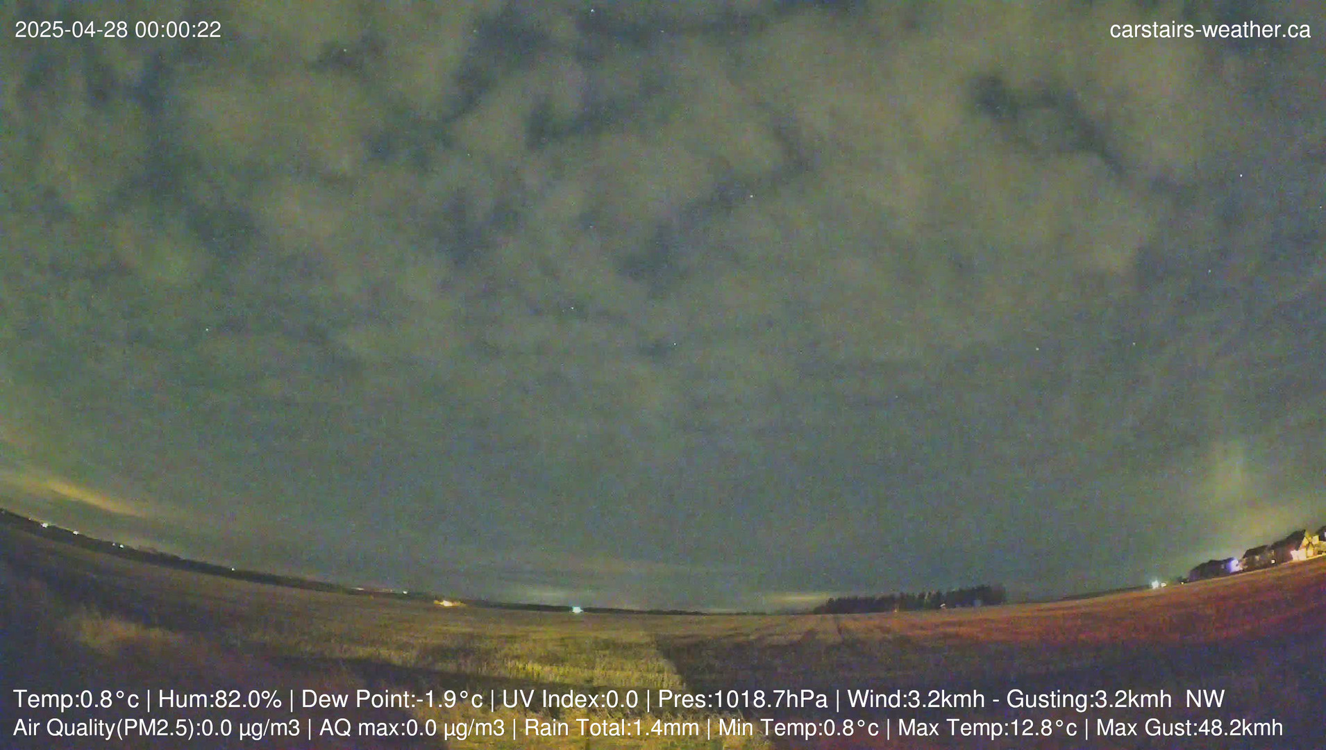time-lapse frame, Carstairs Sky Cam webcam