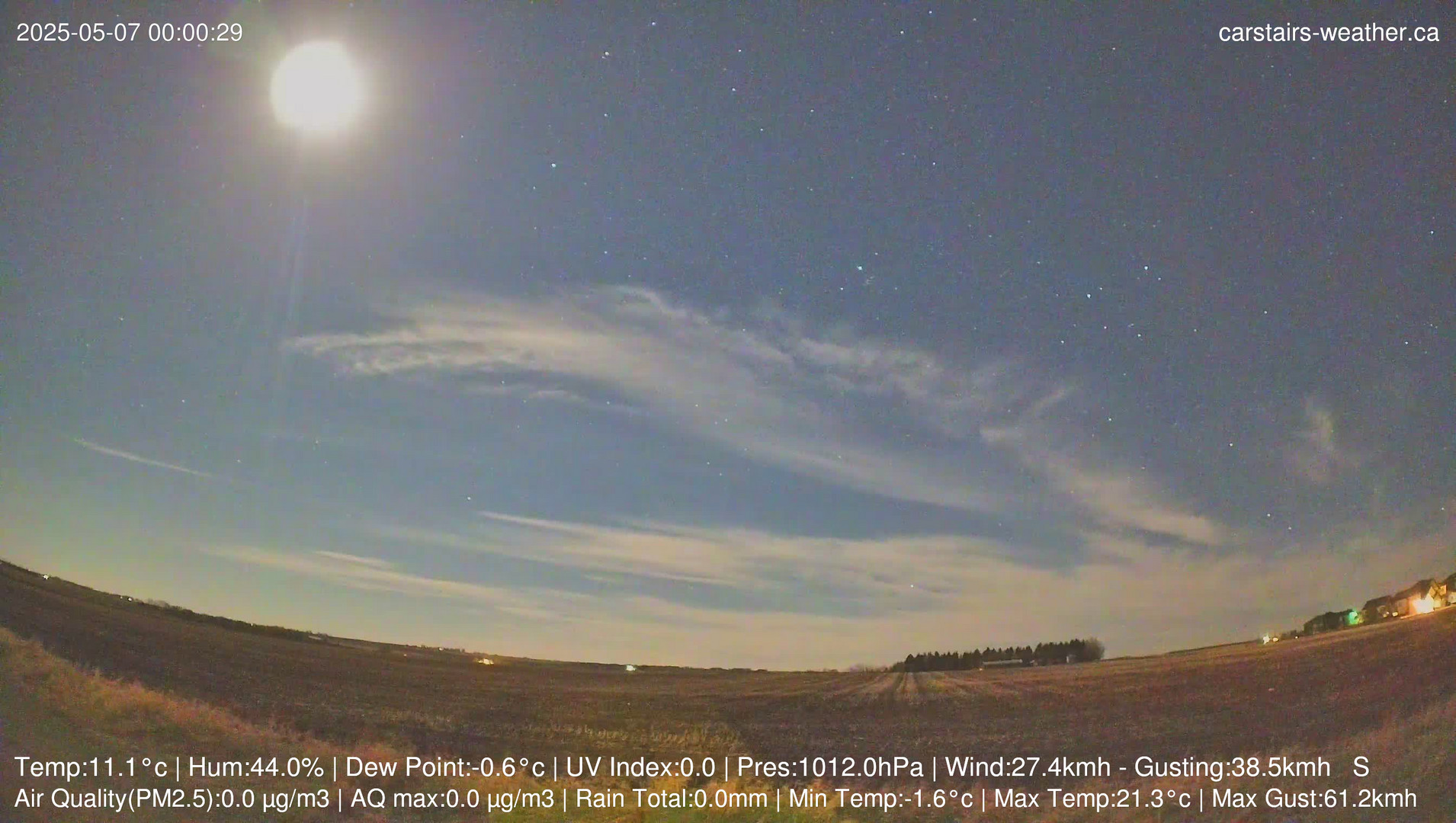 time-lapse frame, Carstairs Sky Cam webcam