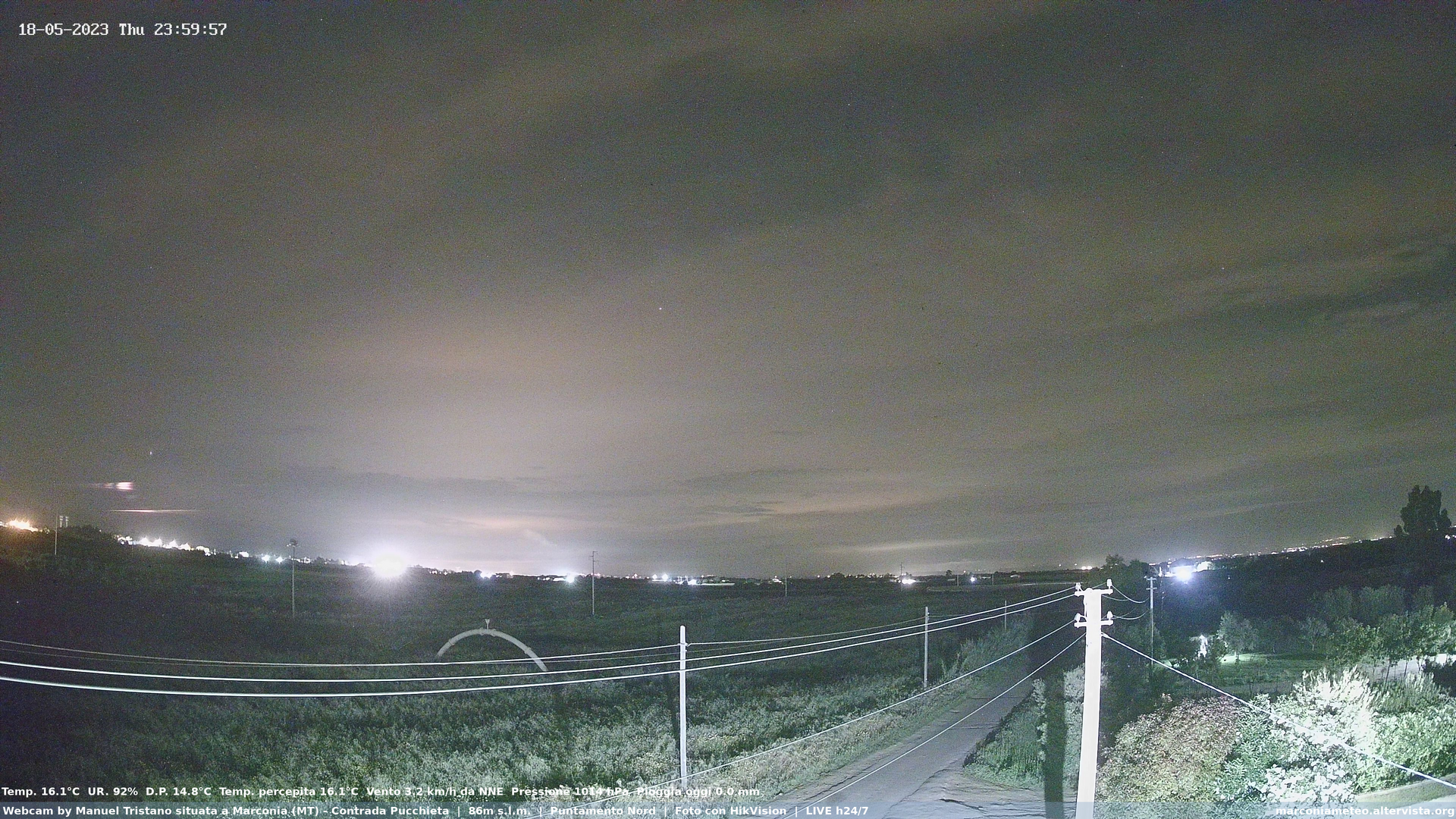 time-lapse frame, Webcam in Contrada Pucchieta, Marconia(MT) webcam