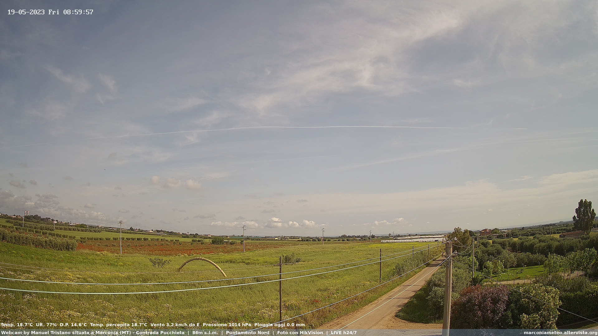time-lapse frame, Webcam in Contrada Pucchieta, Marconia(MT) webcam