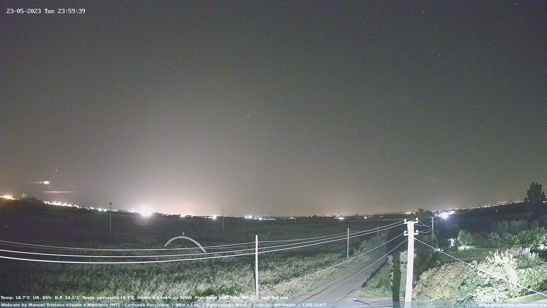 time-lapse frame, Webcam in Contrada Pucchieta, Marconia(MT) webcam