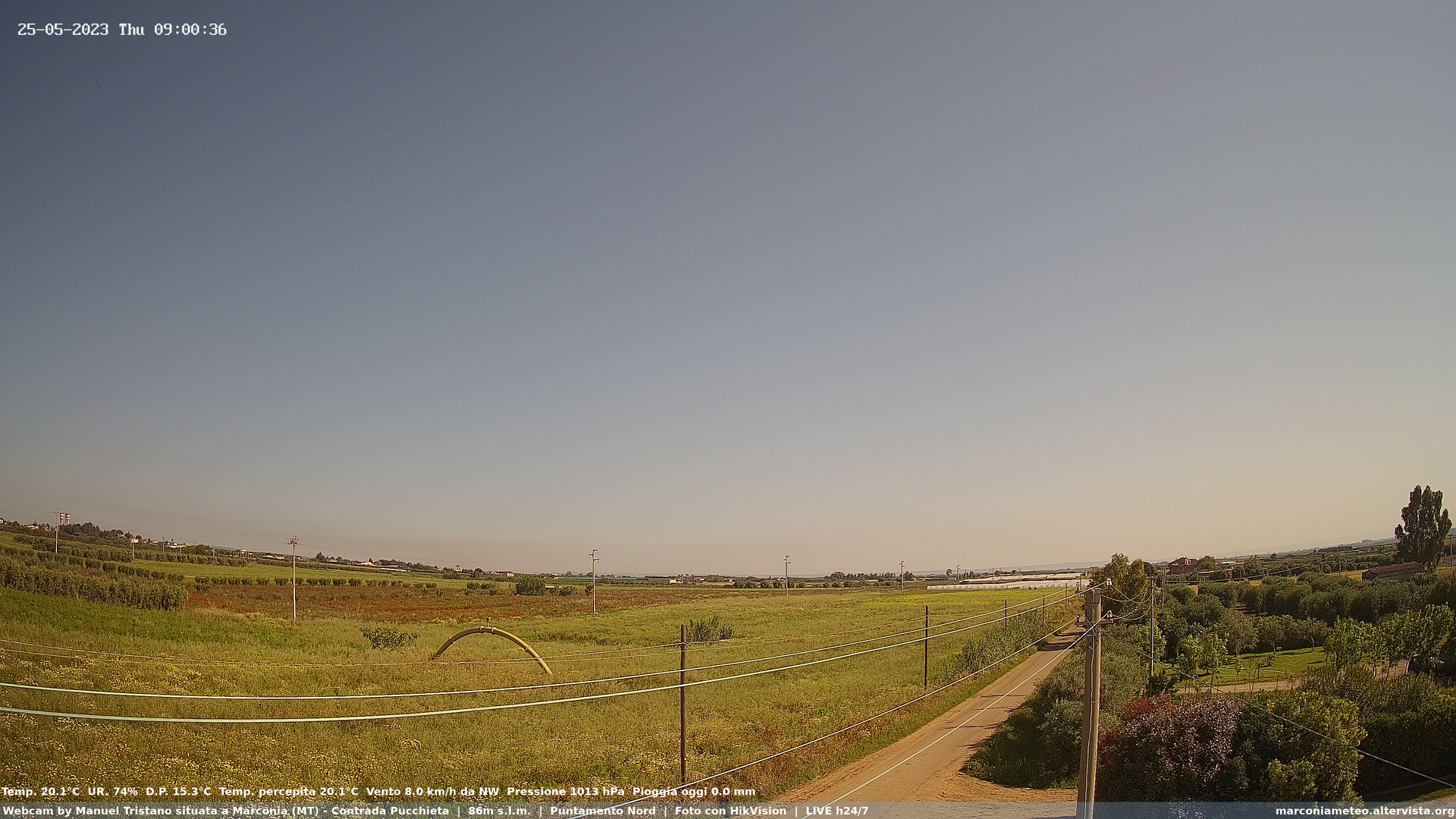 time-lapse frame, Webcam in Contrada Pucchieta, Marconia(MT) webcam
