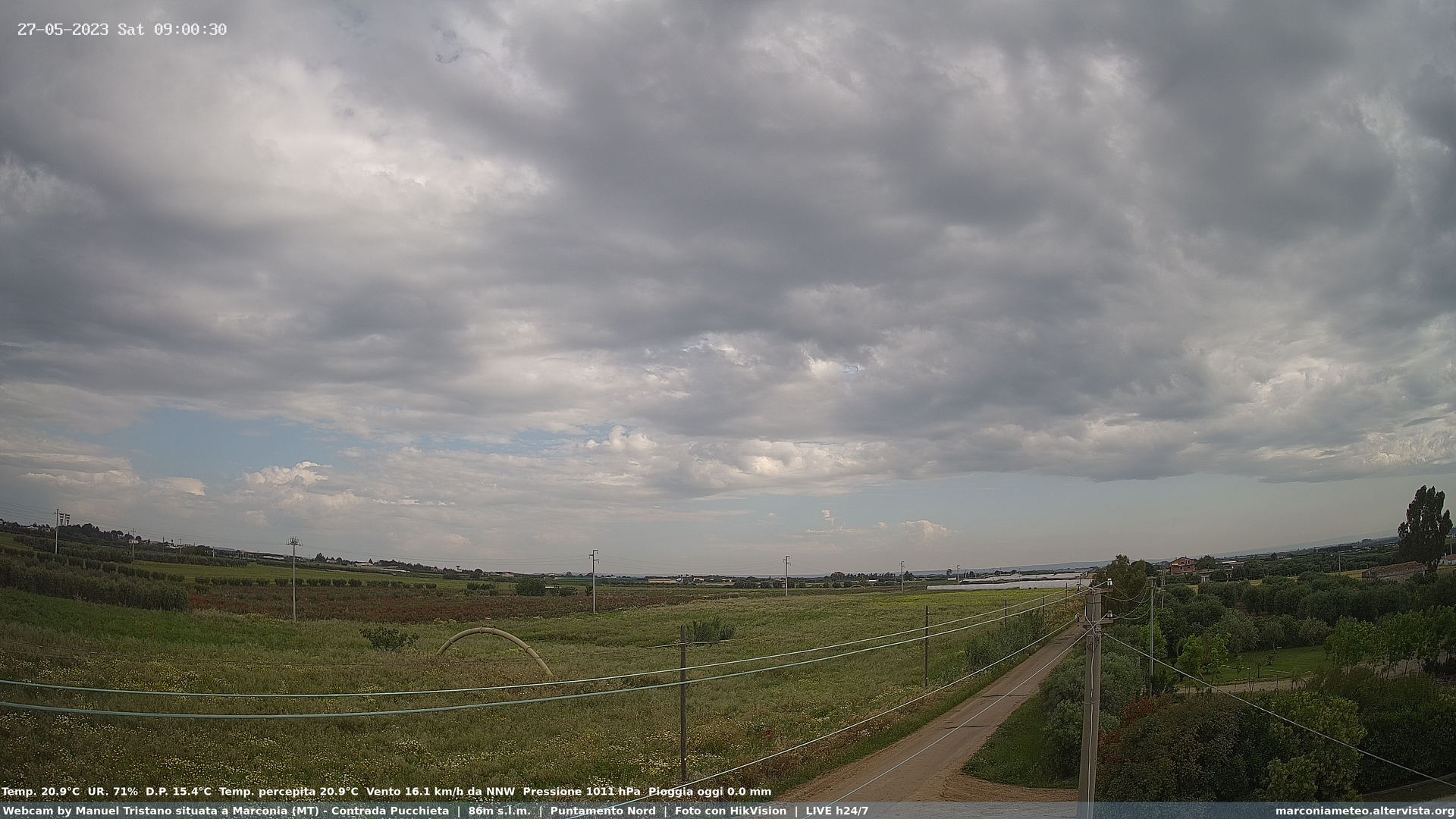 time-lapse frame, Webcam in Contrada Pucchieta, Marconia(MT) webcam