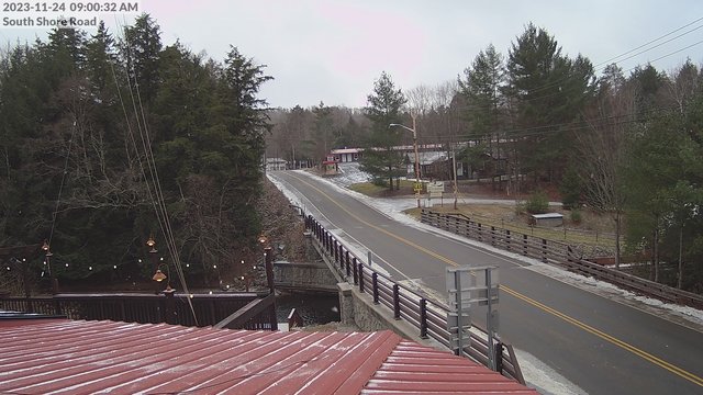 time-lapse frame, South Shore Rd, Inlet, NY webcam