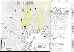 view from Barry Arm seismic energy on 2025-01-27