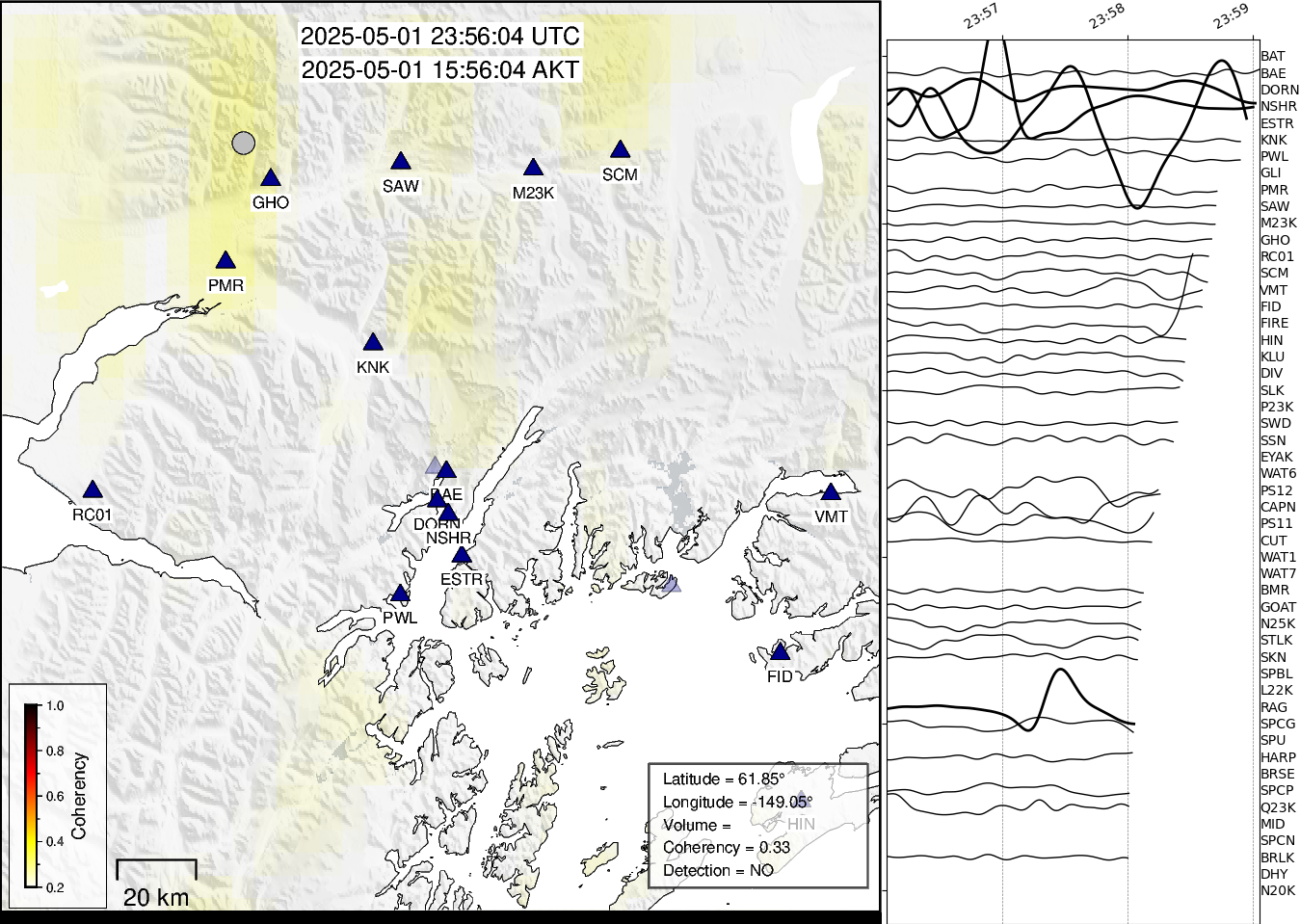 time-lapse frame, Barry Arm seismic energy webcam