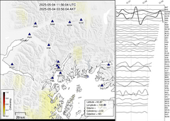 view from Barry Arm seismic energy on 2025-05-04