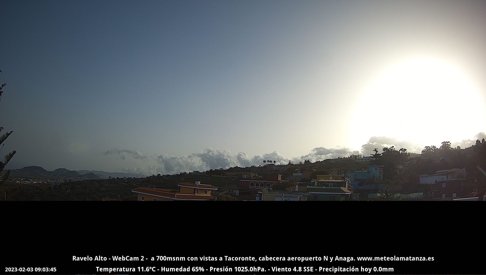 time-lapse frame, Ravelo, visión E-SE, 428msnm webcam