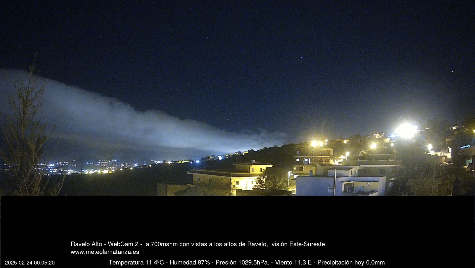 time-lapse frame, Ravelo, visión E-SE, 428msnm webcam