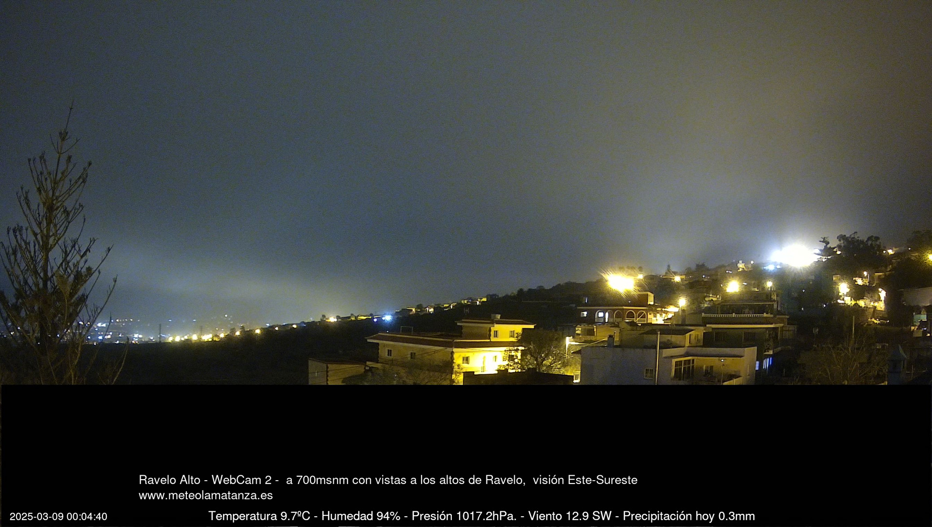 time-lapse frame, Ravelo, visión E-SE, 428msnm webcam