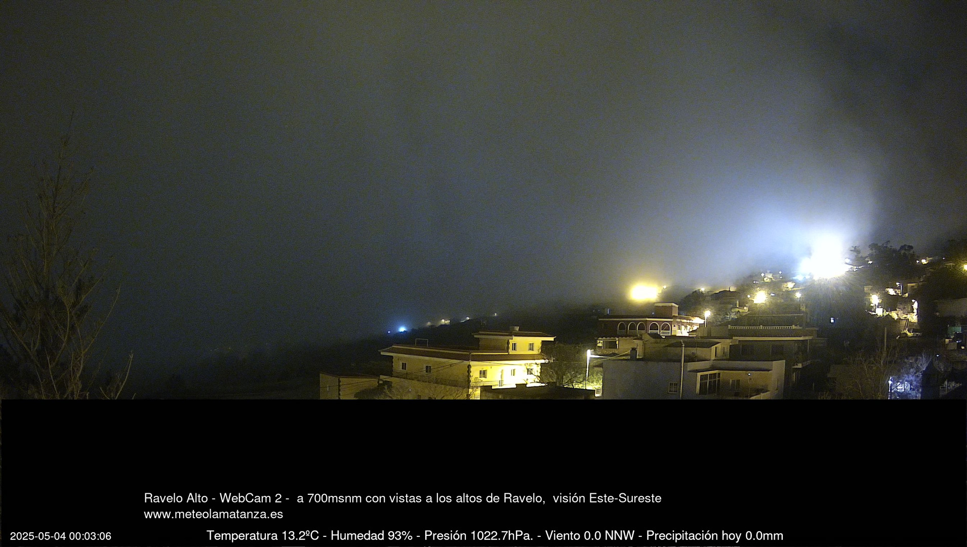 time-lapse frame, Ravelo, visión E-SE, 428msnm webcam