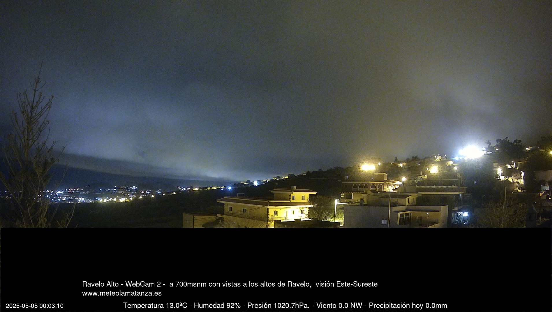time-lapse frame, Ravelo, visión E-SE, 428msnm webcam