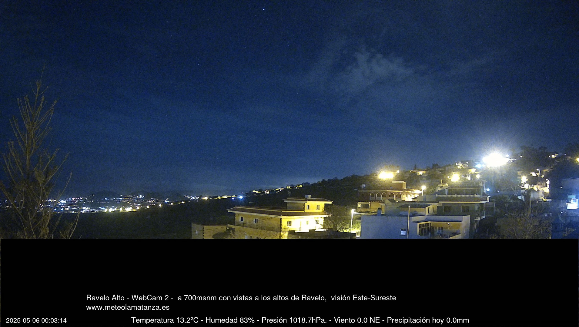 time-lapse frame, Ravelo, visión E-SE, 428msnm webcam