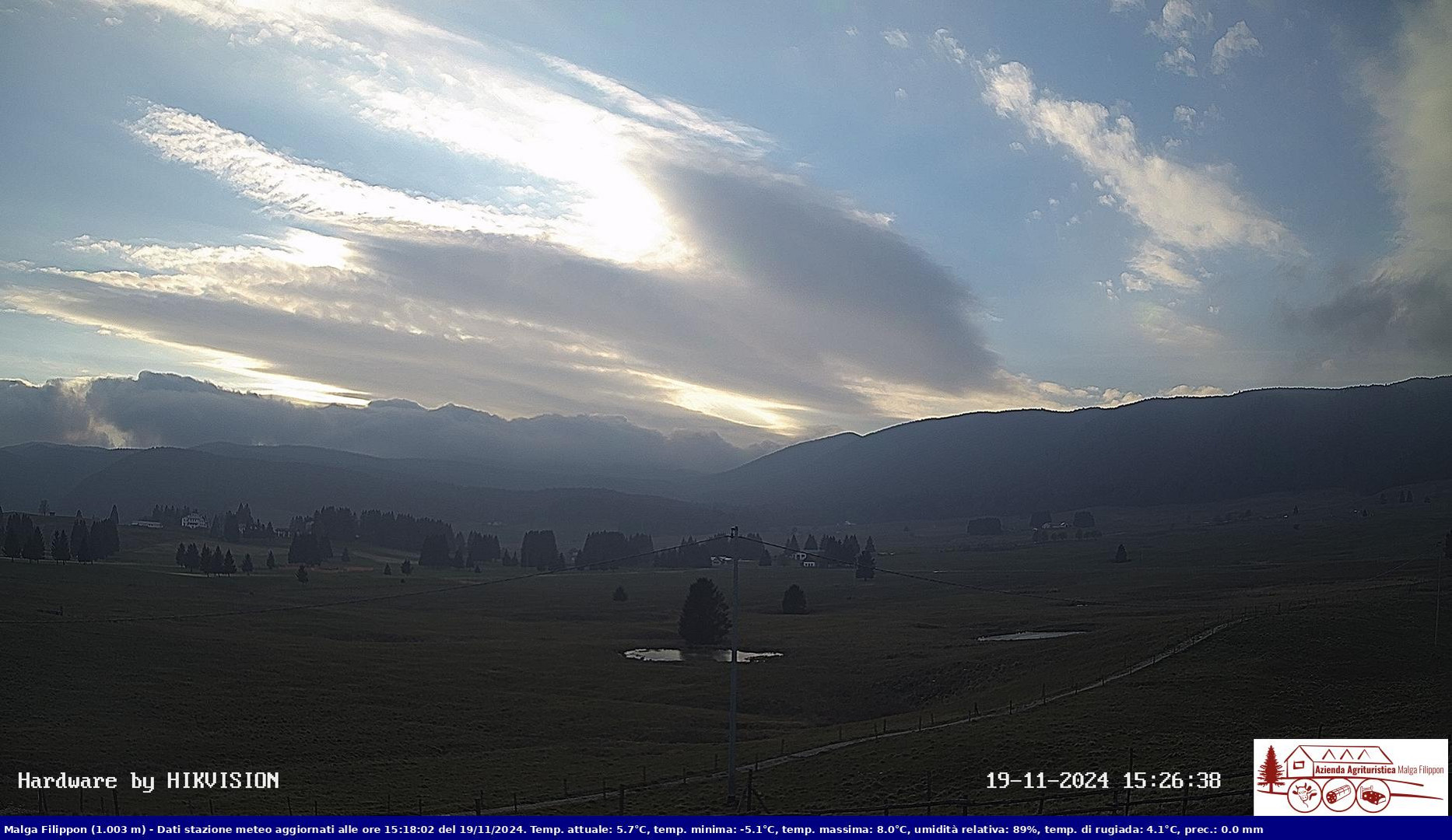 time-lapse frame, Pian Cansiglio - Agriturismo Malga Filippon webcam