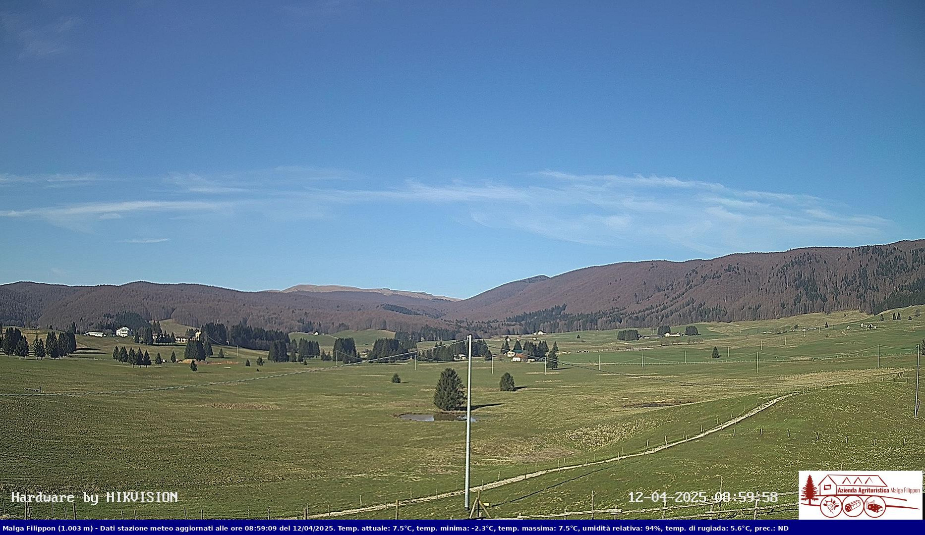 time-lapse frame, Pian Cansiglio - Agriturismo Malga Filippon webcam
