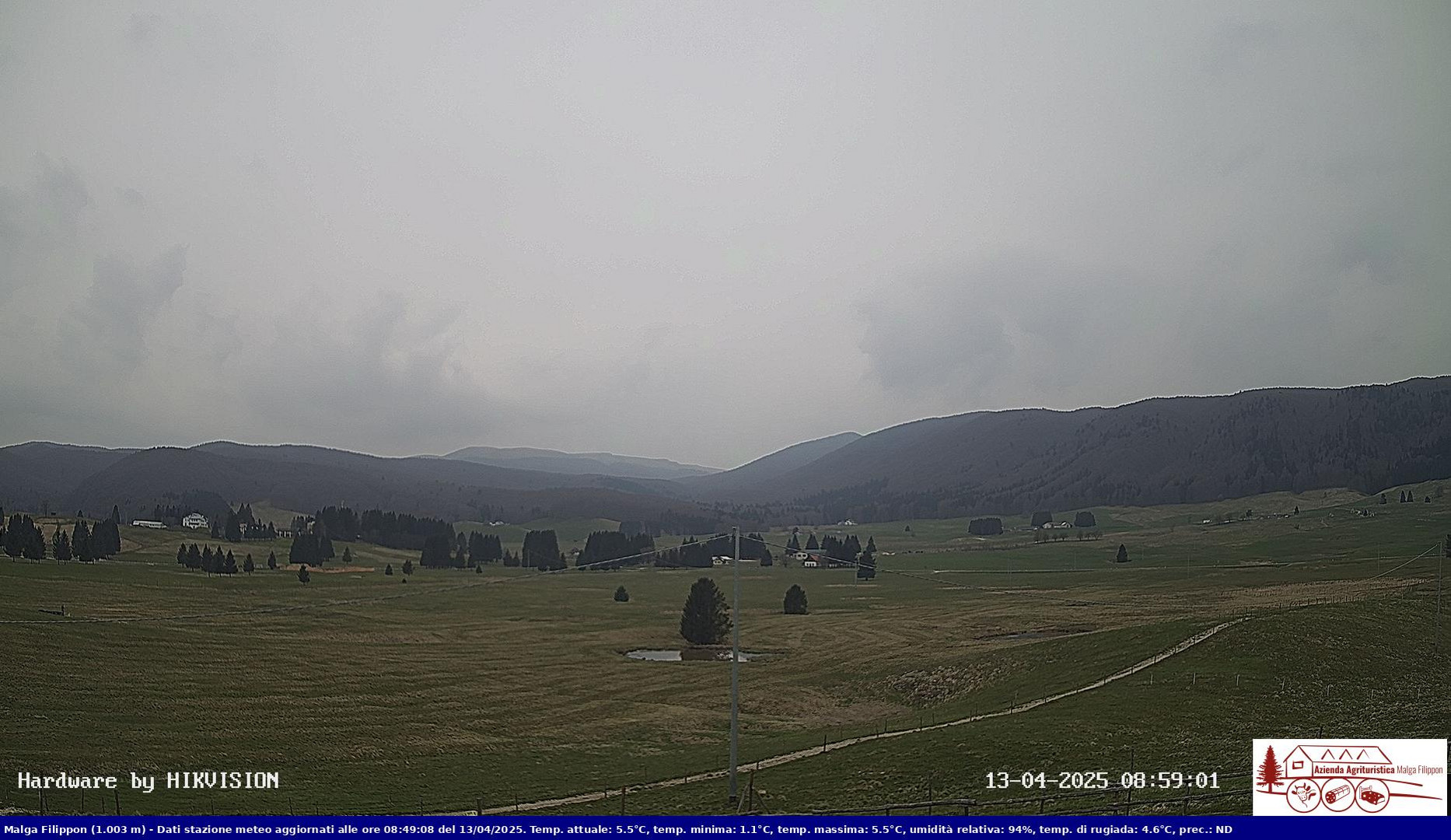 time-lapse frame, Pian Cansiglio - Agriturismo Malga Filippon webcam