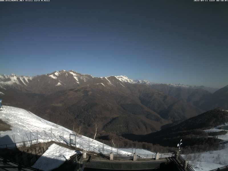 time-lapse frame, Bielmonte M. Marca vista M. Rosa e Valsessera webcam
