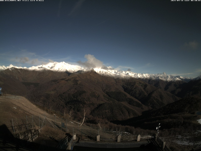 time-lapse frame, Bielmonte M. Marca vista M. Rosa e Valsessera webcam