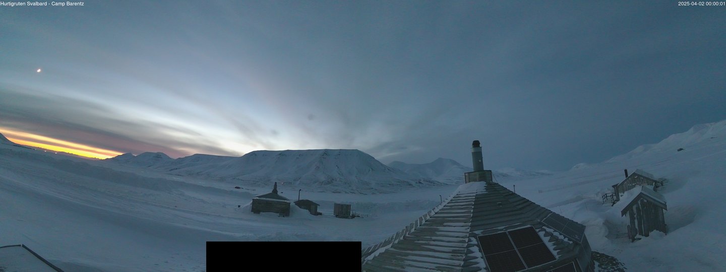 time-lapse frame, Hurtigruten Svalbard - Camp Barentz webcam