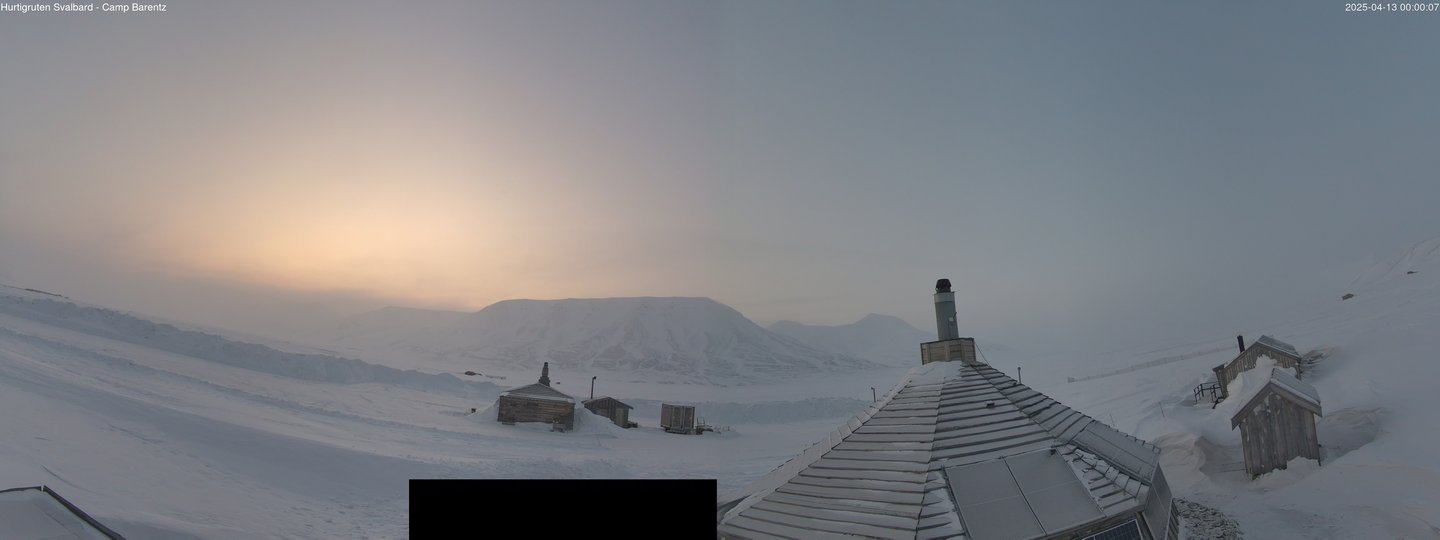 time-lapse frame, Hurtigruten Svalbard - Camp Barentz webcam