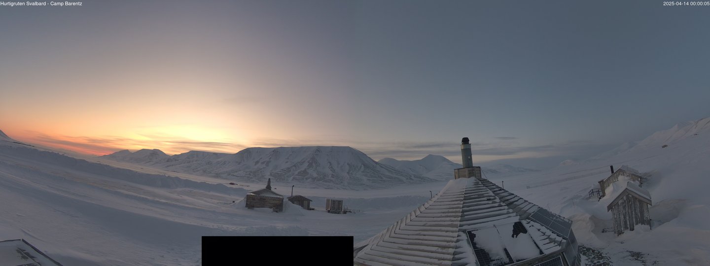 time-lapse frame, Hurtigruten Svalbard - Camp Barentz webcam