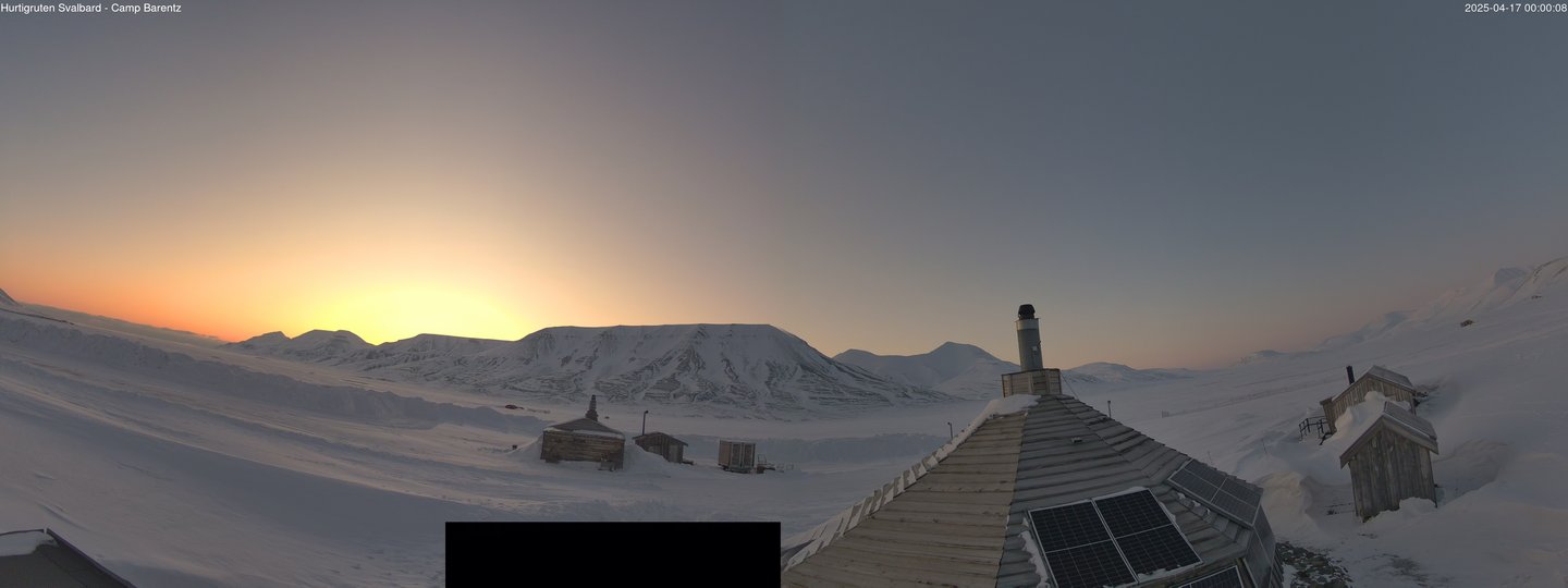 time-lapse frame, Hurtigruten Svalbard - Camp Barentz webcam